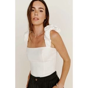 Reformation Elouise White Sleeveless Top 10 NWT